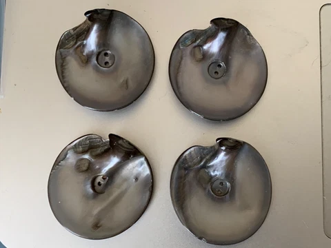 Four Rare Antique French Mother of Pearl Grey Buttons  - 3cm - 2 holes Cover