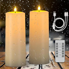 SoulBay Outdoor Candles, 4" x 10" Large Rechargeable Battery Flameless LED... 