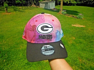 NEW CRUCIAL CATCH ON FIELD TYE DYE INK MD/LG GREEN BAY PACKERS NEW ERA 39/30 CAP - Picture 1 of 17