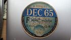 Rare Collectable old tax disc from DEC 1965.....................................