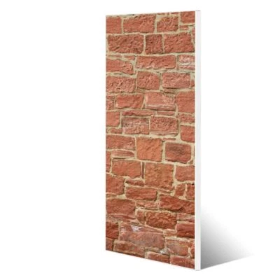 banjado Magnetwand Magnettafel 30x75cm Memoboard Metall Pinnwand Motiv Mauerwerk - Bild 1 von 4