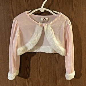 Scrollata di spalle Disney Store bambina velluto schiacciato rosa con bordo pelliccia bianca taglia 2/3 bambino - Foto 1 di 3