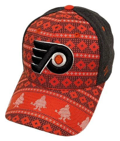 Zephyr NHL Philadelphia Flyers "Ugly Sweater” Curved Bill Snapback Hat Brand NWT Cover