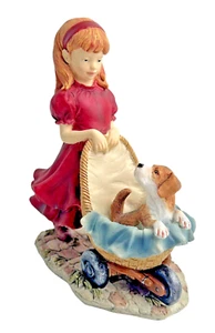 Home Interiors Sunday Stroll 6" Figurine Adorable Girl & Dog in Stroller 2005 - Picture 1 of 13