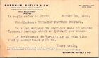 1908 Burnham Butler & Co Chicago Illinois Stock Broker Postcard