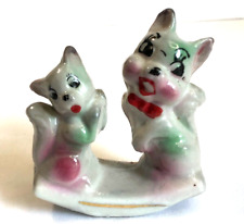 Vintage Rocking Figurine Cats Squirrels Teeter Totter Made in Japan Ceramic