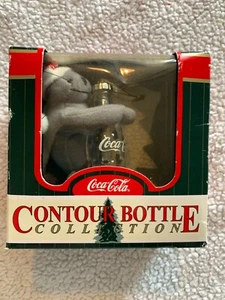 Coca-Cola Contour Bottle Collection Plush Seal Christmas Ornament 1998 VTG - Picture 1 of 11