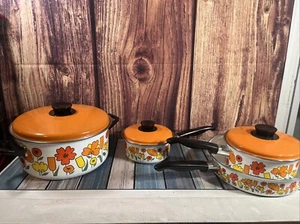 Juego de utensilios de cocina vintage POPPY by NATIONAL De LUXE de 7 piezas hippy floral años 60 70 - Imagen 1 de 10