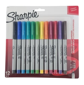 NEW Sharpie Permanent Markers, Ultra Fine Point, Assorted Colors, 12 Count - Picture 1 of 1