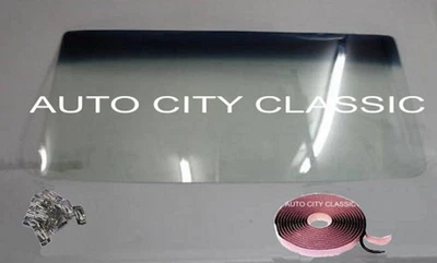 1969 1970 Pontiac Grand Prix Windshield Glass Green w/ Antenna Butyl Clips - Image 1 of 4