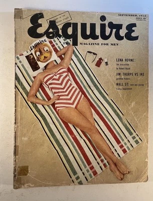 Esquire Magazine September 1952 ~ Lena Horne Feature ~ Jim Thorpe vs Ike ~ Wall Foto 1 de 4