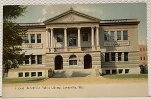 Postkarte Janesville Öffentliche Bibliothek, Janesville, WI Wis 1905 ungeteilte Rückseite - Bild 1 von 2