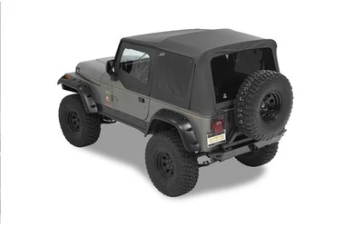 Bestop 54601-15 Supertop Black Denim Squareback Soft Top for 88-95 Wrangler YJ - Изображение 1 из 4