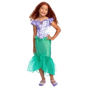 Girls Disney The Little Mermaid Shimmery Ariel Dress Halloween Costume - Picture 1 of 1