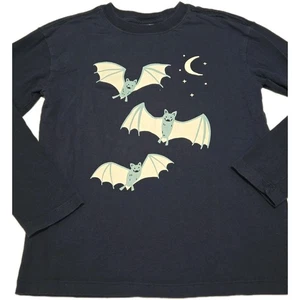 Hanna Andersson Kid's Size 8 Bat Shirt Halloween Long Sleeve Navy Blue - Picture 1 of 4