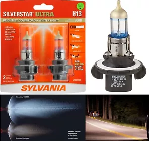 Sylvania SilverStar Ultra 9008 H13 65/55W Two Bulbs Head Light High Low Upgrade - Picture 1 of 12