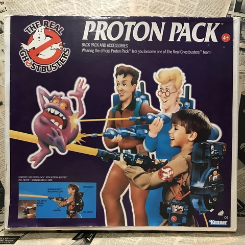 1986 Kenner Ghostbusters Proton Pack PKE Meter Complete Boxed Vintage Figure F/S Cover