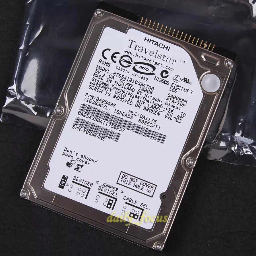 HTS541010G9AT00  HITACHI 100 GB 2.5" 5400 RPM PATA IDE Hard Disk Drive HDD - Image 1 of 3