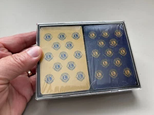 Double Deck Vintage LIONS CLUB INTERNATIONAL PLAYING CARDS & Case U.S. Card Co. - Bild 1 von 3