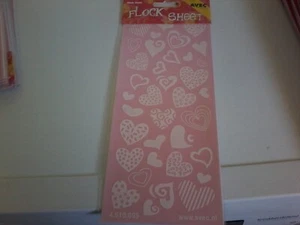 FLOCK SHEET RUB ONS FOR SCRAPBOOKING 21X10 CM (D) HEART - Picture 1 of 2