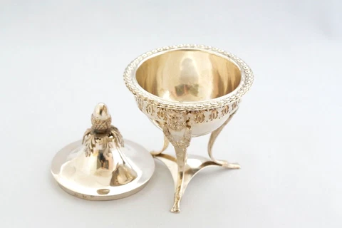 EARLY ITALIAN Silver Covered Bowl - Florence c1820 - 7oz - Scarce Cover
