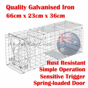 66cm Animal Trap Folding Cage Humane Live Catch Possum Fox Rat Rabbit Bird Koala - Picture 1 of 11