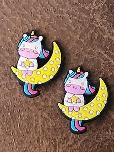 Cow Unicorn Rainbow Moon Shoe Charms For Crocs Set Of 2 - Picture 1 of 2