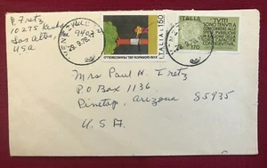 JOHN'S DEALS - ITALY - 1978 COVER FROM VENICE TO USA - SC #'s 1242, 1260 - Picture 1 of 2