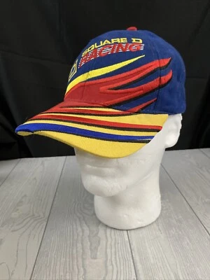 Винтажная 1990-х NASCAR #55 Square D гонки коготь шляпа крышка редкая 3D сшитый - Изображение 1 из 4