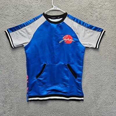 Camisa Hudson Outwear Japón Adulto Mediana Azul Blanco Satén Manga Corta Raglán Foto 1 de 4