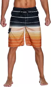 Men'S Beachwear Summer Holiday Swim Trunks Quick Dry Striped - Picture 1 of 12