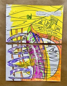 Original Abstract Sketch Graffiti Modern Art Expressionist Streetsyle Drawing - Picture 1 of 1