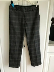 Pantalones de vestir para mujer Zac & Rachel usados talla 8 grises + a cuadros - Imagen 1 de 4
