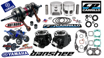 Yamaha Banshee Stock CP-Carrillo Pistons Hot Rods Crank Engine Rebuild Kit Seals - Image 1 of 4