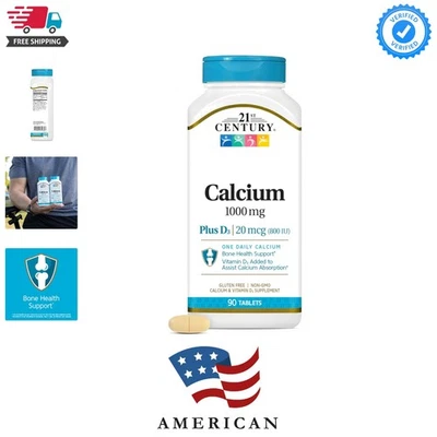 90 comprimidos de cálcio com vitamina D3, 1000 mg – garantia de qualidade confiável - Imagem 1 de 4