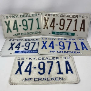 Lote de 5 placas de licencia de distribuidor Kentucky caducadas McCracken Co KY - Imagen 1 de 11