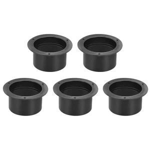 5pcs Straight Duct Connector Flange ABS Plastic Air Outlet Inlet Adaptor Black - Picture 1 of 5