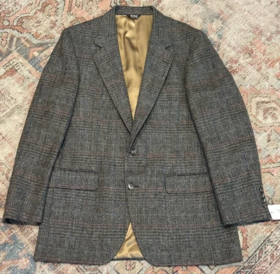 Blazer a Cuadros Bill Blass Tweed De Colección - 42L - Gris con Multicolor - ¡Hecho en EE. UU.! Foto 1 de 4