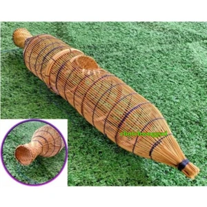 Fish Trap Creel Basket Woven Bamboo Sculpture Pendant Light Home Decor Long 50cm - Picture 1 of 7
