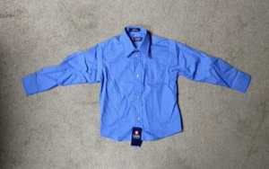 NWT Chaps Boy's Blue Long Sleeve Button Up Dress Shirt Size 6 - Picture 1 of 12