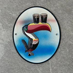 Toucan Beer Sign Retro Guinness Style Advertising Irish Stout Cast Iron 30cm - Picture 1 of 3
