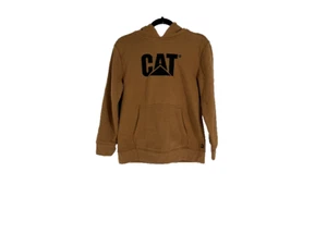 CAT (CATERPILLAR) youth logo hoodie pullover pocket heavy duty(BROWN,S-7/8) NWOT - Picture 1 of 2