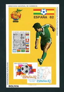 BOLIVIA CEF# B129-130 SCV $92.50 SOCCER WORLD CUP MNH SOUVENIR SHEET SET OF 2 - Picture 1 of 2