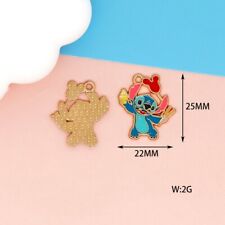 5Pcs Ice Cream Stitch enamel alloy Charm Pendant DIY jewelry 25x22mm