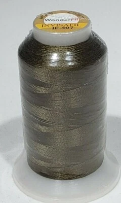 InvisaFil 100wt cottonized poly Thread solid colors 2734 yd spool WonderFil - Image 1 of 4
