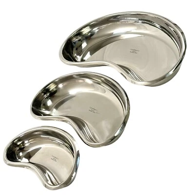 CYNAMED USA NEW PREMIUM GERMAN Set of 3 Kidney Dish/Trays,st steel (S,M,L) A+ QUALITY GERMAN
