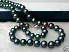 8-9mm Genuine Black Tahitian Pearl Necklace 18" Aaa