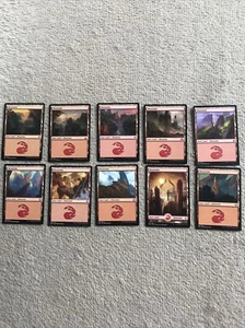 Magic The Gathering Basic Land-Mountain Mixed Set Of 10 Cards - Picture 1 of 1