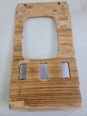 Cubierta de moldura de palanca de cambios de madera cebrano Mercedes-Benz 450SL 550SL 380SL de 1980 3 botones  Foto 1 de 4