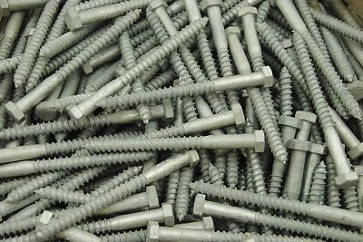 LEXAR INDUSTRIAL (60) Hex Head 3/8 x 4-1/2 Lag Bolts Galvanized Wood Screws